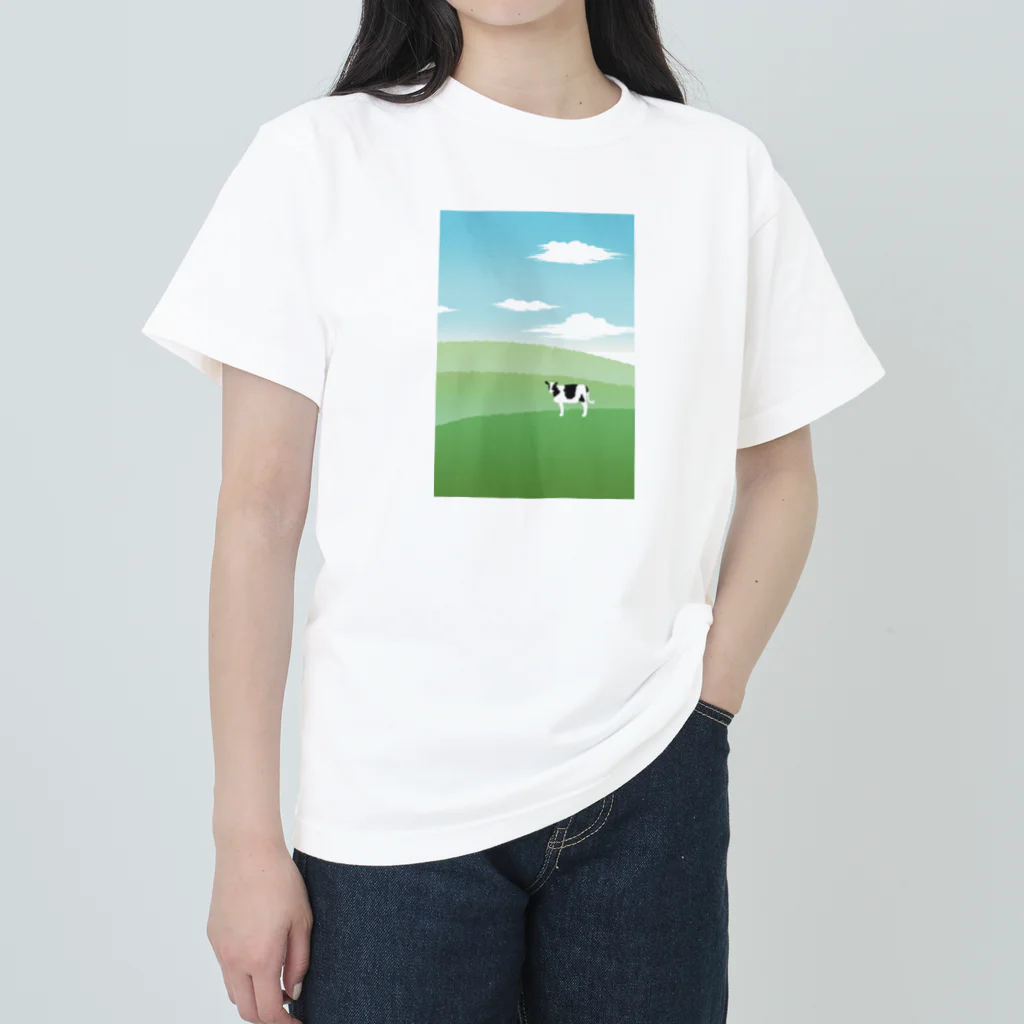 はとり あおはののんびり牛さん Heavyweight T-Shirt