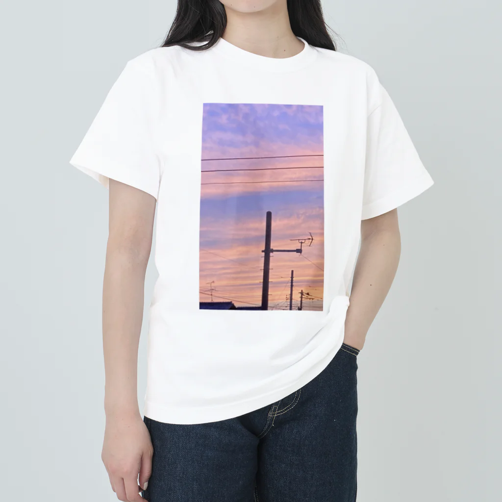 ありすの夕方の茜空青空 ヘビーウェイトTシャツ