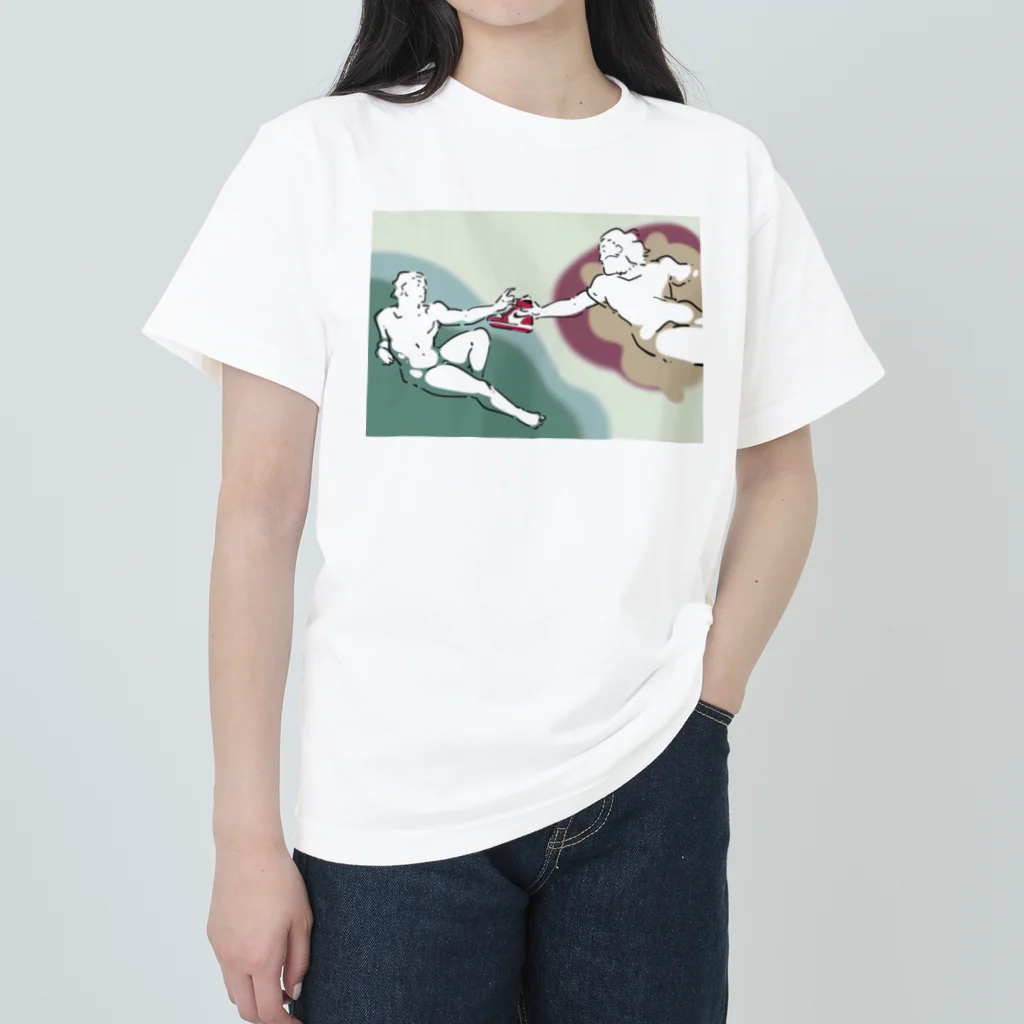 山形屋米店のアダムの創造SNKRS Heavyweight T-Shirt