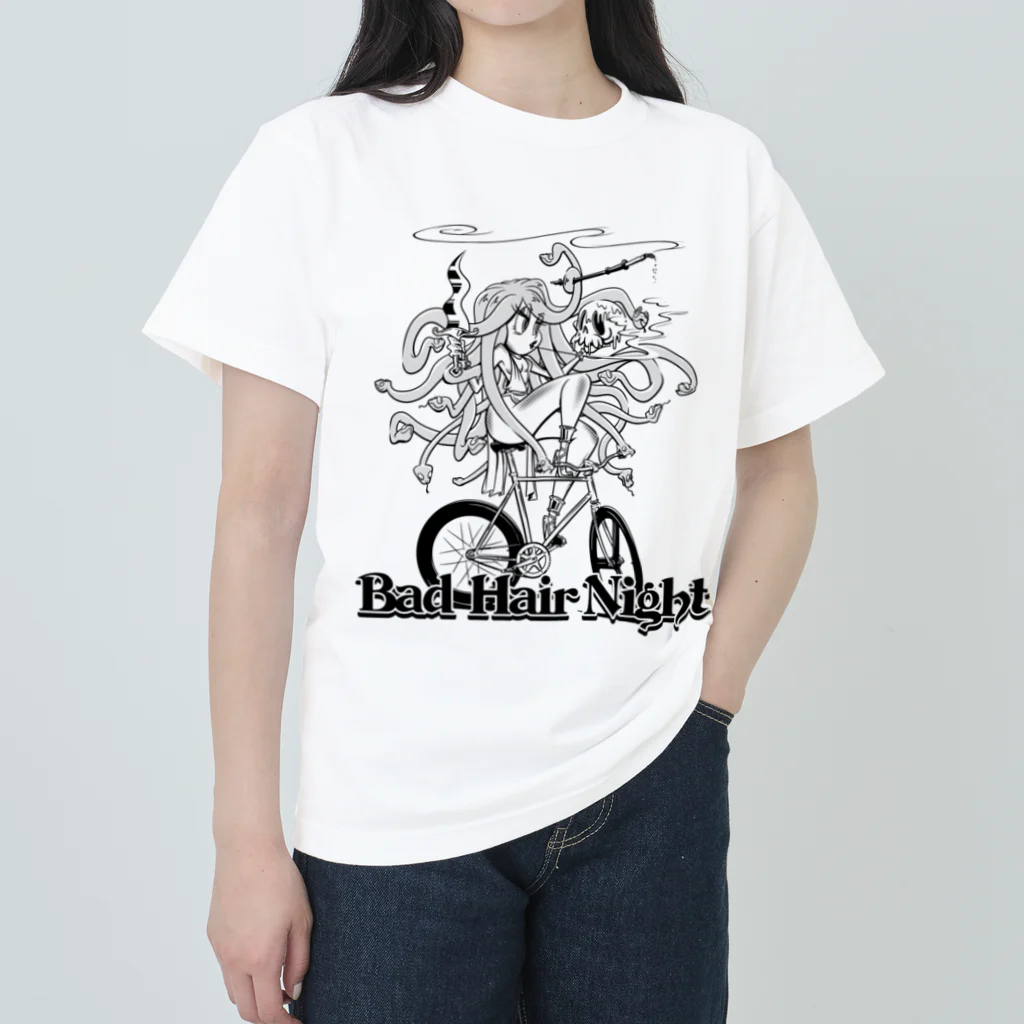 nidan-illustrationの“Bad Hair Night” ヘビーウェイトTシャツ