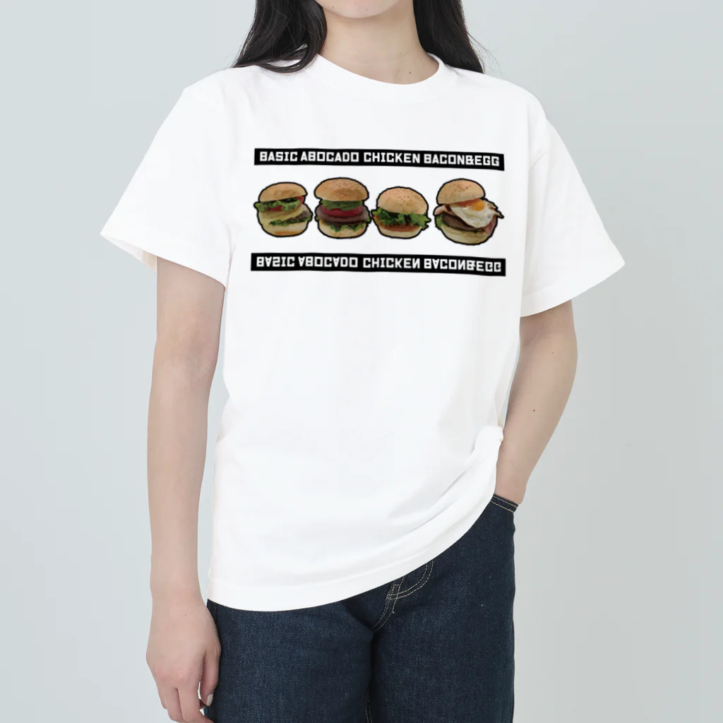 メシテロタイプ（飯テロTシャツブランド）のハンバーガーズ ヘビーウェイトTシャツ