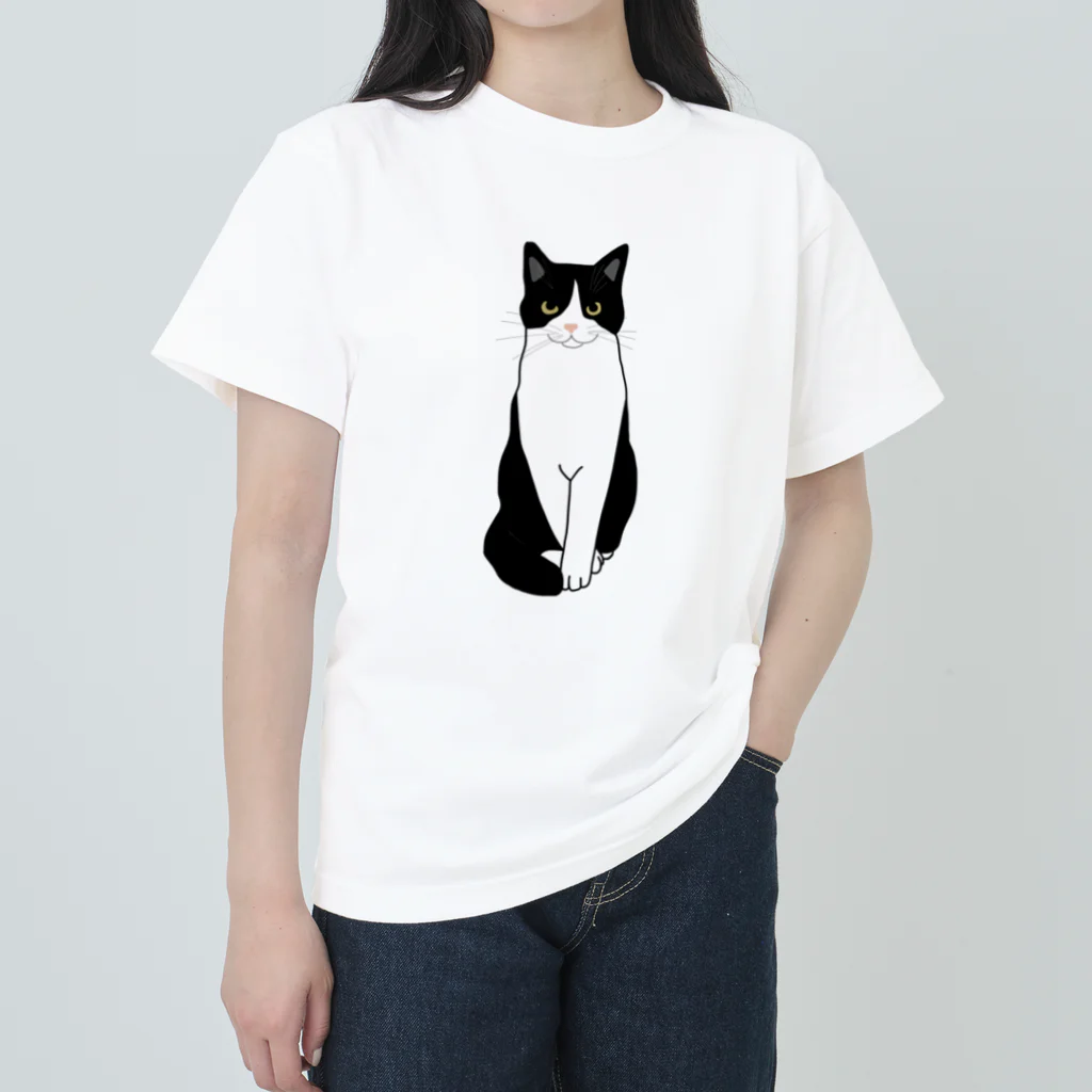 小鳥と映画館のお利口さんのハチワレちゃん Heavyweight T-Shirt