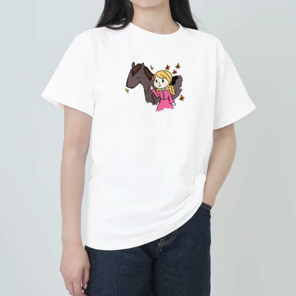 Andiamoの趣味は乗馬ですの ヘビーウェイトTシャツ