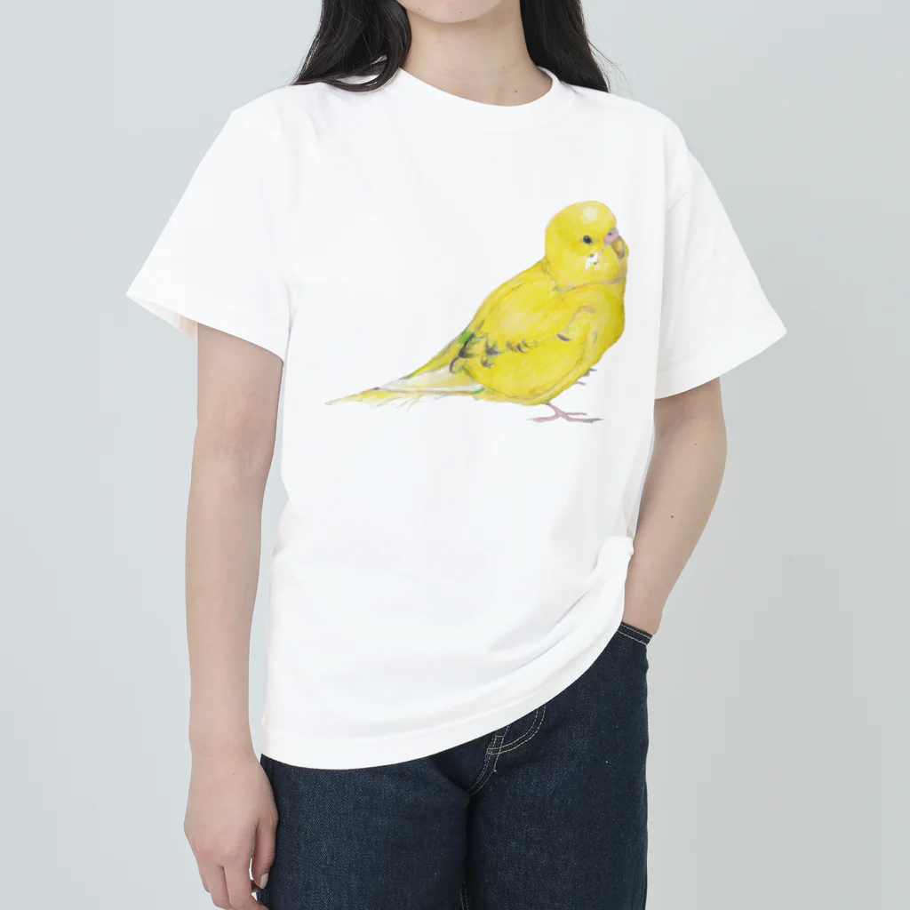 森図鑑の[森図鑑]セキセイインコ黄色 Heavyweight T-Shirt