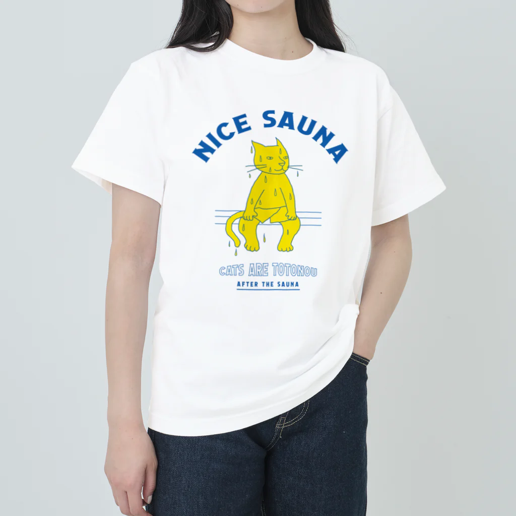 LONESOME TYPE ススのナイスサウナ（猫）UKR🇺🇦 ヘビーウェイトTシャツ