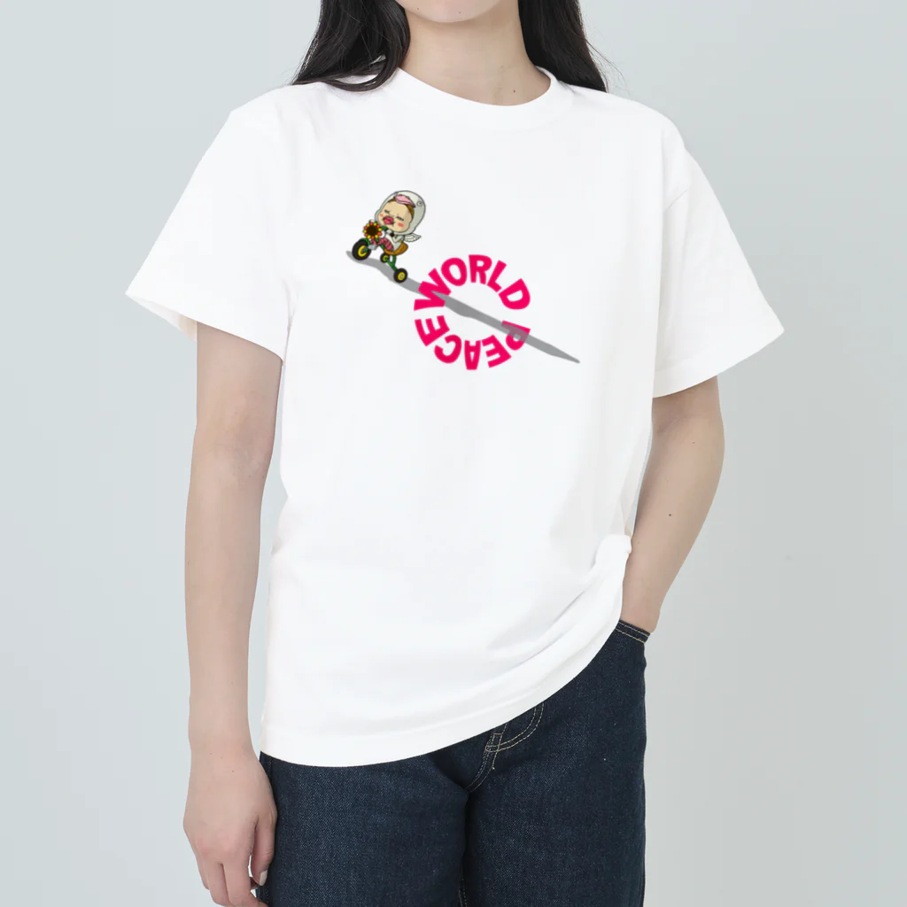 Siderunの館 B2の世界平和だよ！さげみちゃん（円形文字） ヘビーウェイトTシャツ