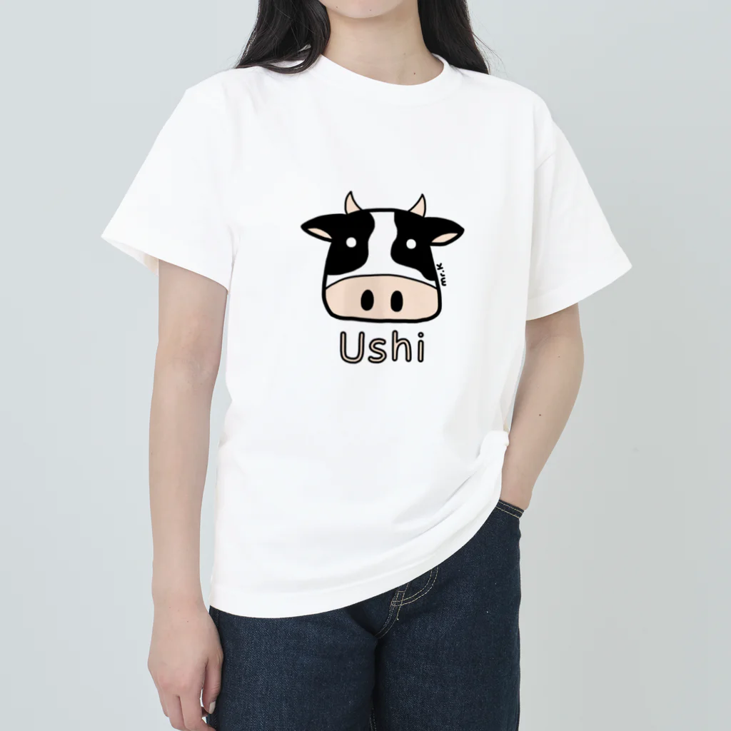 MrKShirtsのUshi (牛) 色デザイン ヘビーウェイトTシャツ