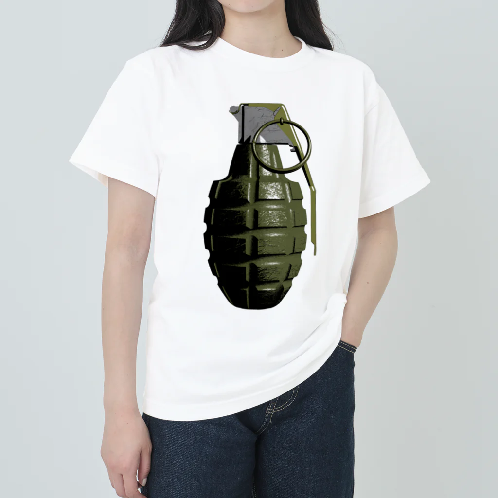 Y.T.S.D.F.Design　自衛隊関連デザインの手榴弾 ヘビーウェイトTシャツ