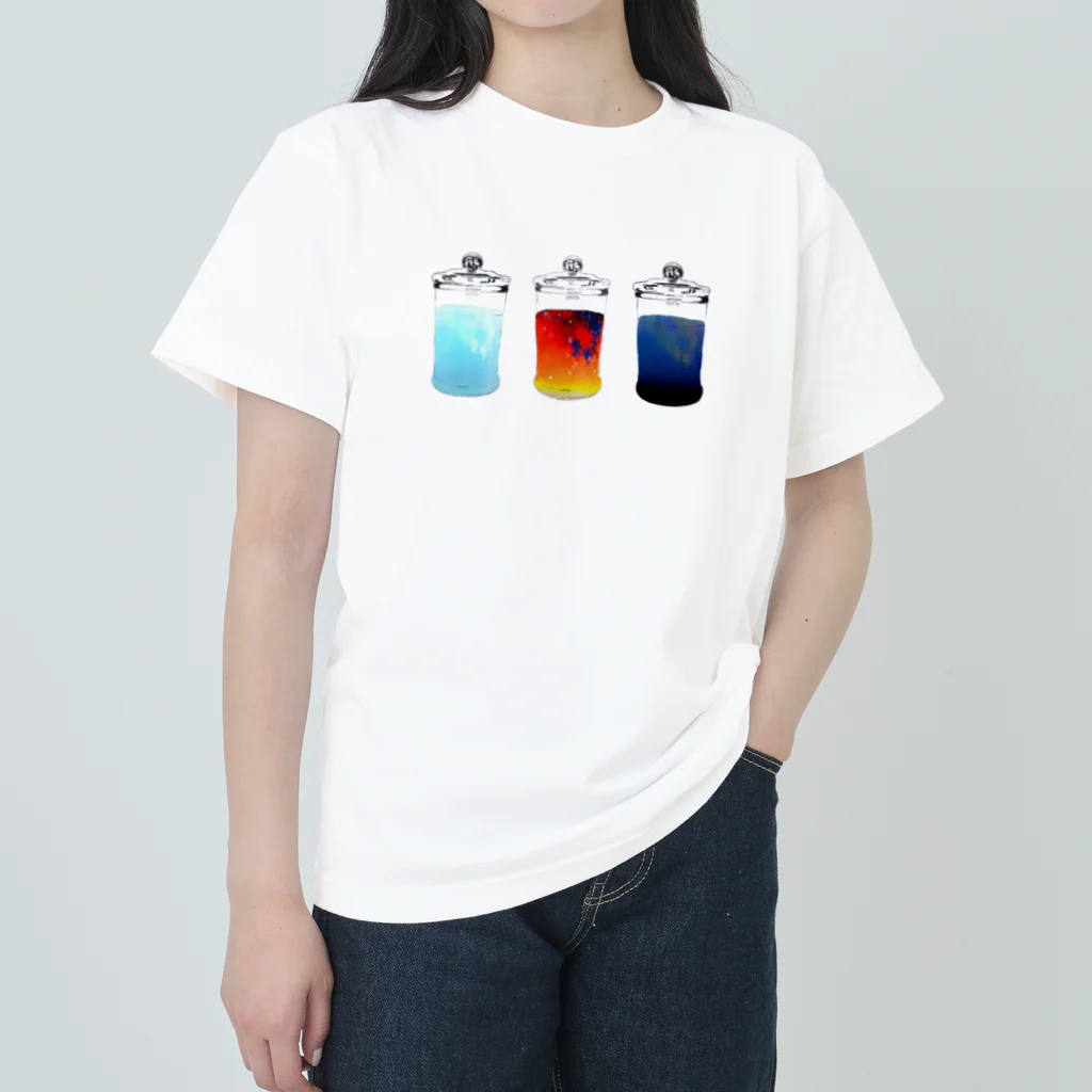 ふわキャラ工房の朝・夕・夜の標本 ヘビーウェイトTシャツ