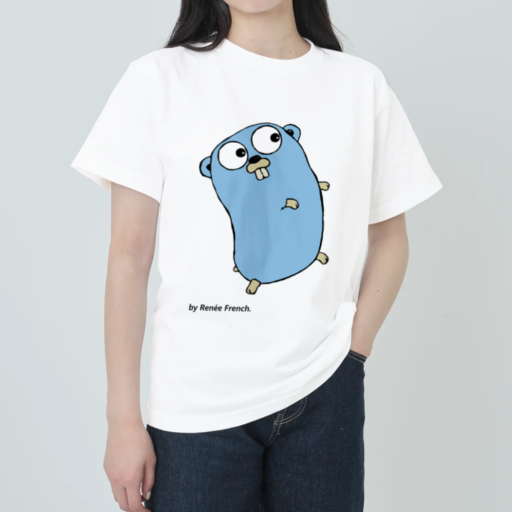 pyon4pyonのBlue Gopher くん ヘビーウェイトTシャツ