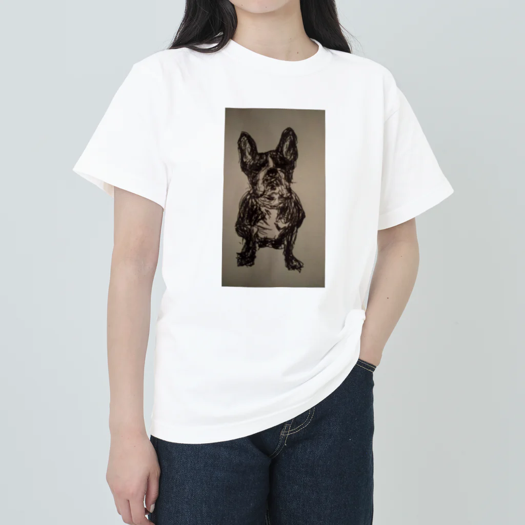 くぅちゃんのお店のフレブルくぅちゃん/デッサン ヘビーウェイトTシャツ