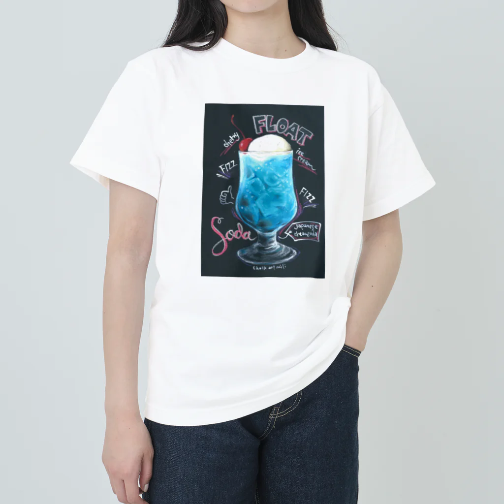 アトリエ チョークアートmili のクリームソーダ チョークアート Heavyweight T-Shirt