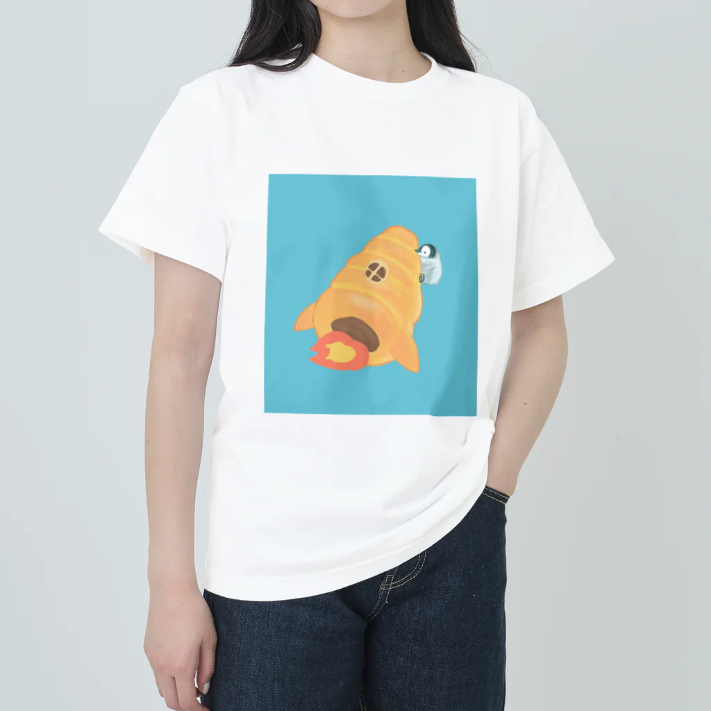 nagisa-ya(なぎさや) ペンギン雑貨のチョココロネロケット Heavyweight T-Shirt