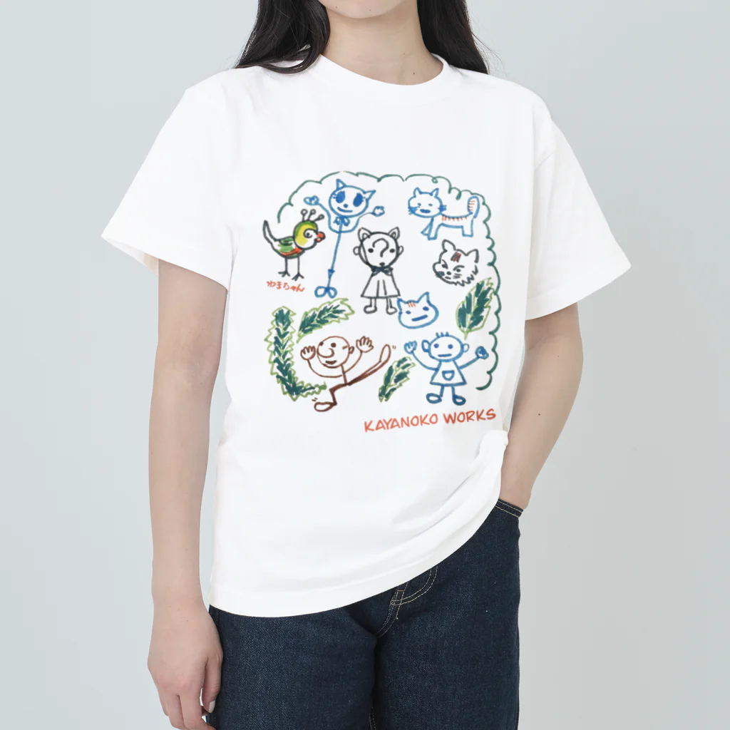 kayanoko worksのワキちゃんと仲間たち ヘビーウェイトTシャツ