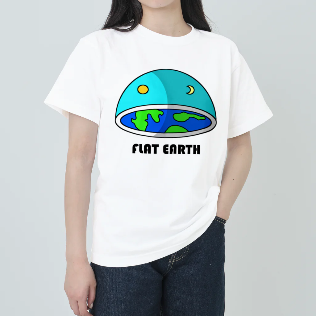 AVANT-GARDE　RESEARCH　REPORT　-アヴァンギャルド・リサーチ・リポート-のフラットアース　(FLAT　EARTH）透明背景 ヘビーウェイトTシャツ