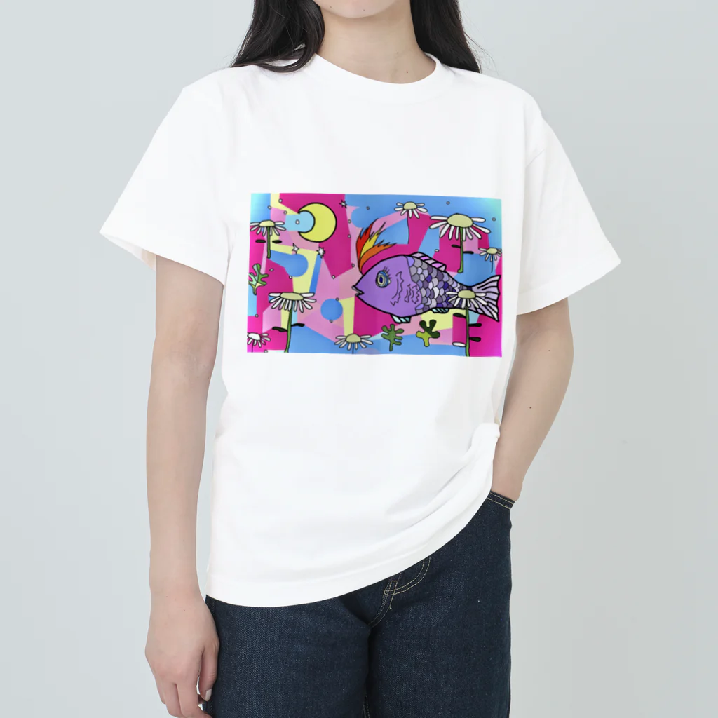 jinkokoのユメと魚 ヘビーウェイトTシャツ