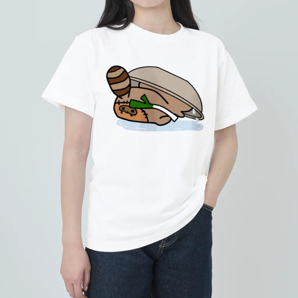 居酒屋よっぱ亭の女将の鍋かぶりたぬっぱ Heavyweight T-Shirt