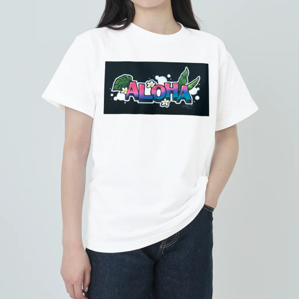 アトリエ チョークアートmili のアロハ文字チョークアート ヘビーウェイトTシャツ