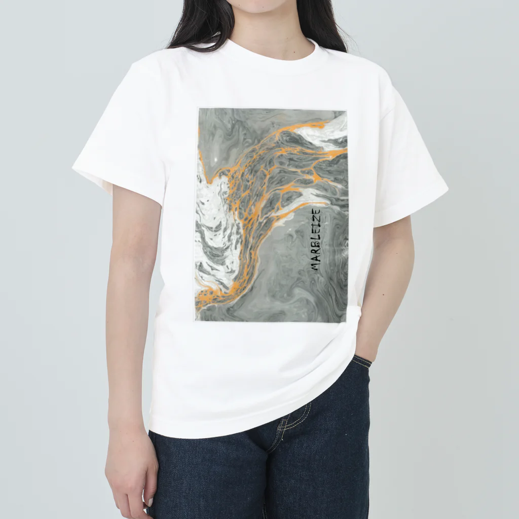 xxxyamachanのMARBLEIZE　縦書き Heavyweight T-Shirt