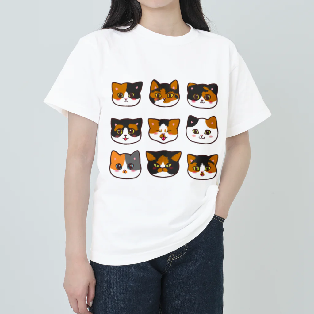 ふわにゃんshopのうちのミケちゃん Heavyweight T-Shirt