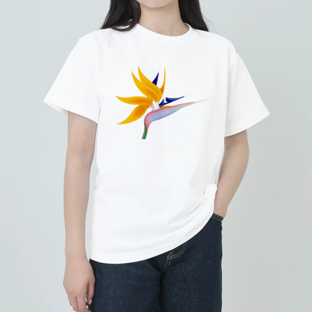 kimchinのカラフルな花　ストレリチア・極楽鳥花 Heavyweight T-Shirt