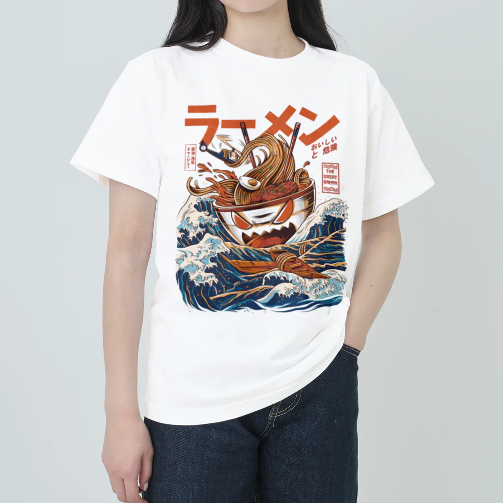 MitsubaPrintsの神奈川沖ラーメンTシャツ ヘビーウェイトTシャツ