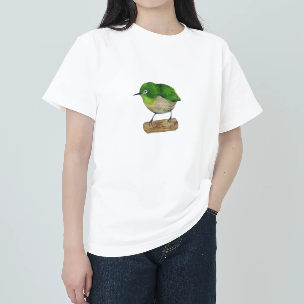 森図鑑の[森図鑑] メジロ Heavyweight T-Shirt