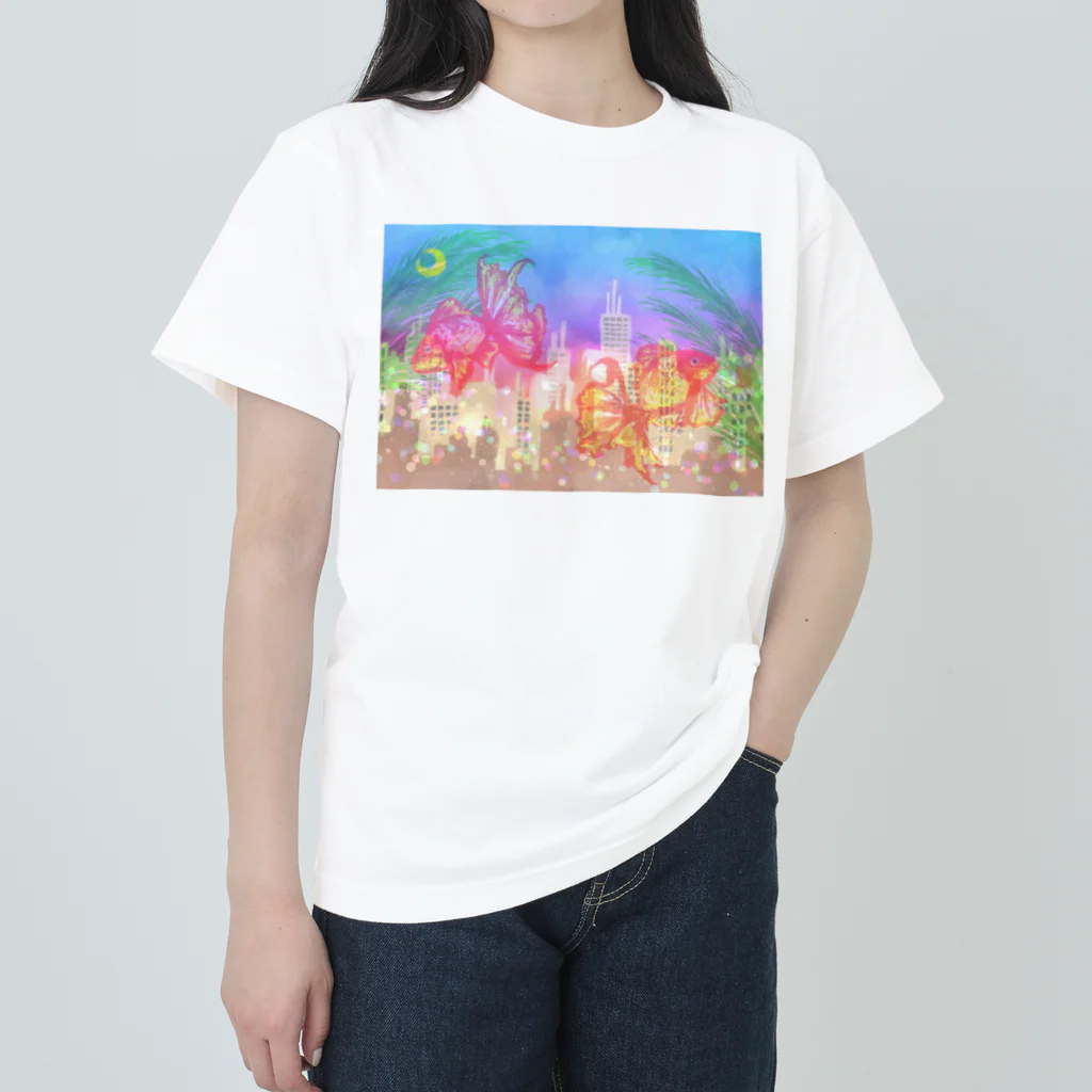 Imitation Hiendの都会を泳ぐ金魚 Heavyweight T-Shirt