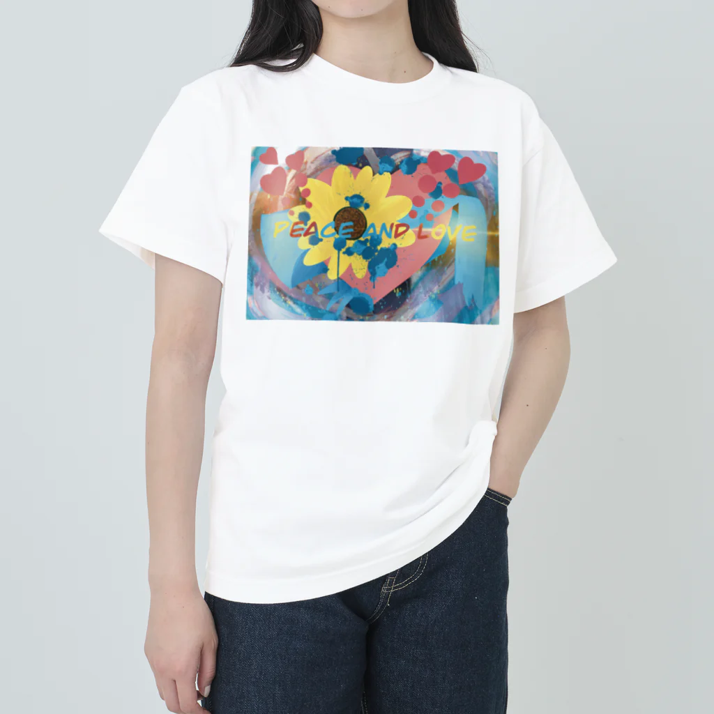 AkironBoy's_ShopのPEACE AND LOVE 〜平和と愛は何処からくるのか❓〜 ヘビーウェイトTシャツ