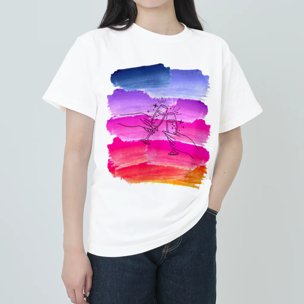 NEONEONのグラデ カンパイ サマー Heavyweight T-Shirt