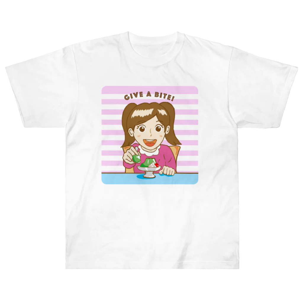 N's Creationのゼリーを食べる少女 Heavyweight T-Shirt