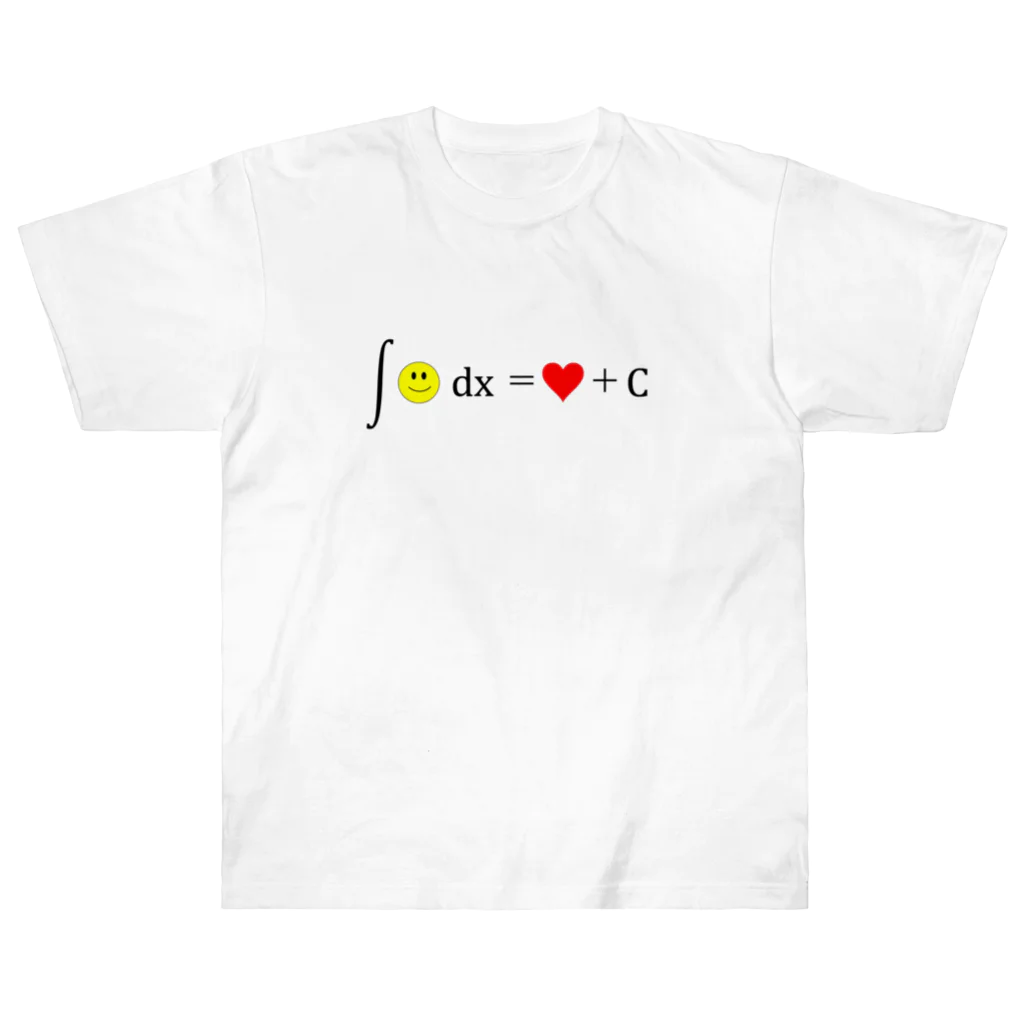 mathematics designの笑顔の積分 ヘビーウェイトTシャツ