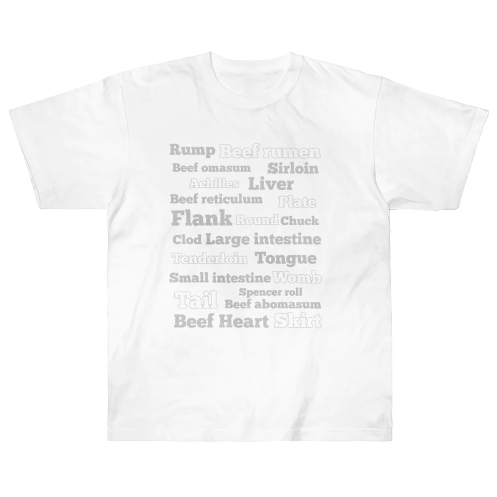 Mrs.Bean/ミセスビーンの牛肉の部位 Heavyweight T-Shirt