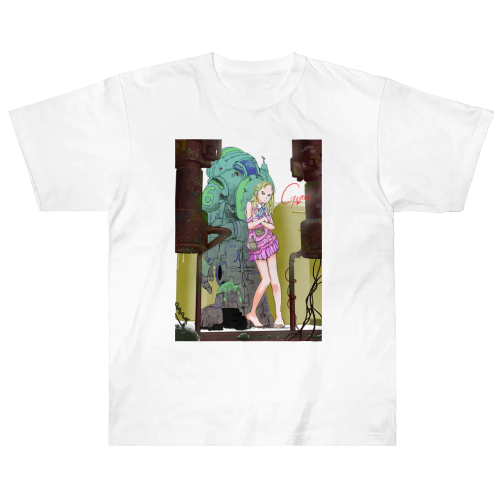 Gazouのアイテムショップのロボットと少女 Heavyweight T-Shirt