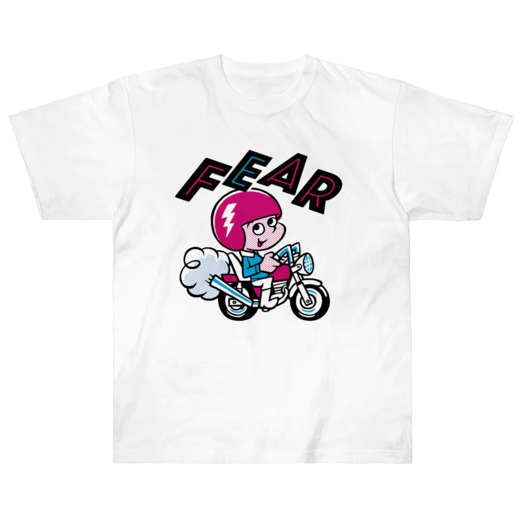 FAR EAST ALL RIDERSのFEAR_バイクこぞう_プリント Heavyweight T-Shirt