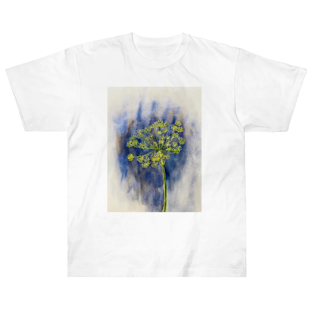 あおニャーマンの植物画着彩2 ヘビーウェイトTシャツ