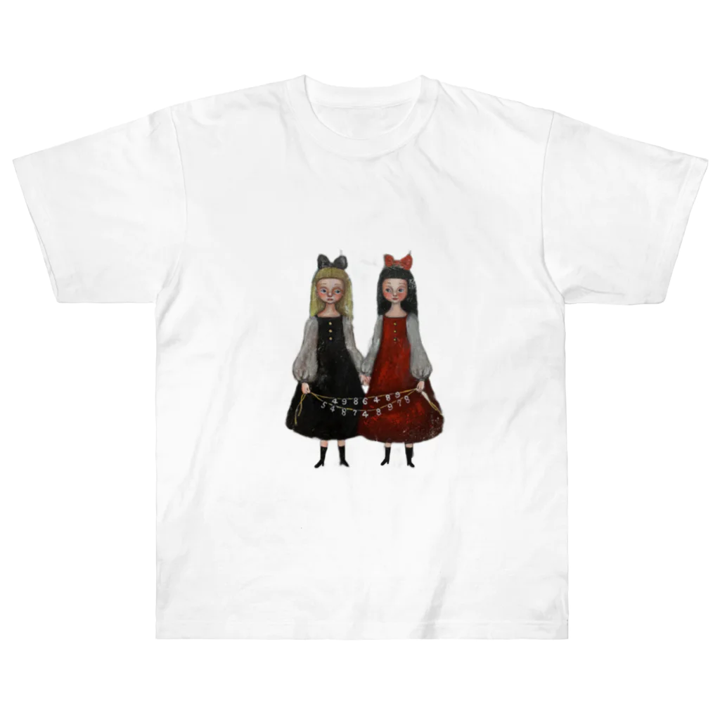 ヤマネコ。の部屋の双子の魂 ヘビーウェイトTシャツ