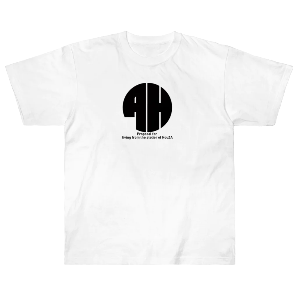 ATELIER-H   -HouZA official Goods Station-のAH丸太アイコン　クロ Heavyweight T-Shirt