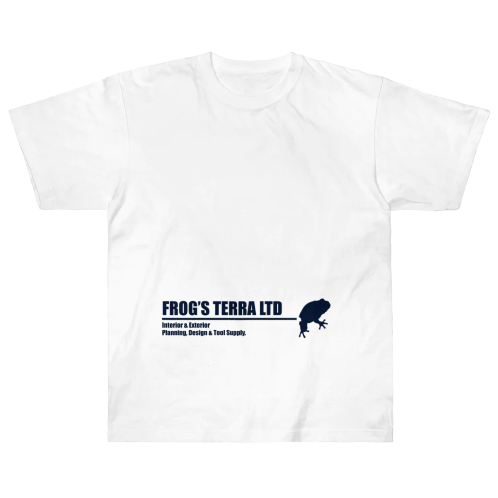 FROG'S TERRA LTDのシルエット　ロゴ　ディープシーブルー ヘビーウェイトTシャツ