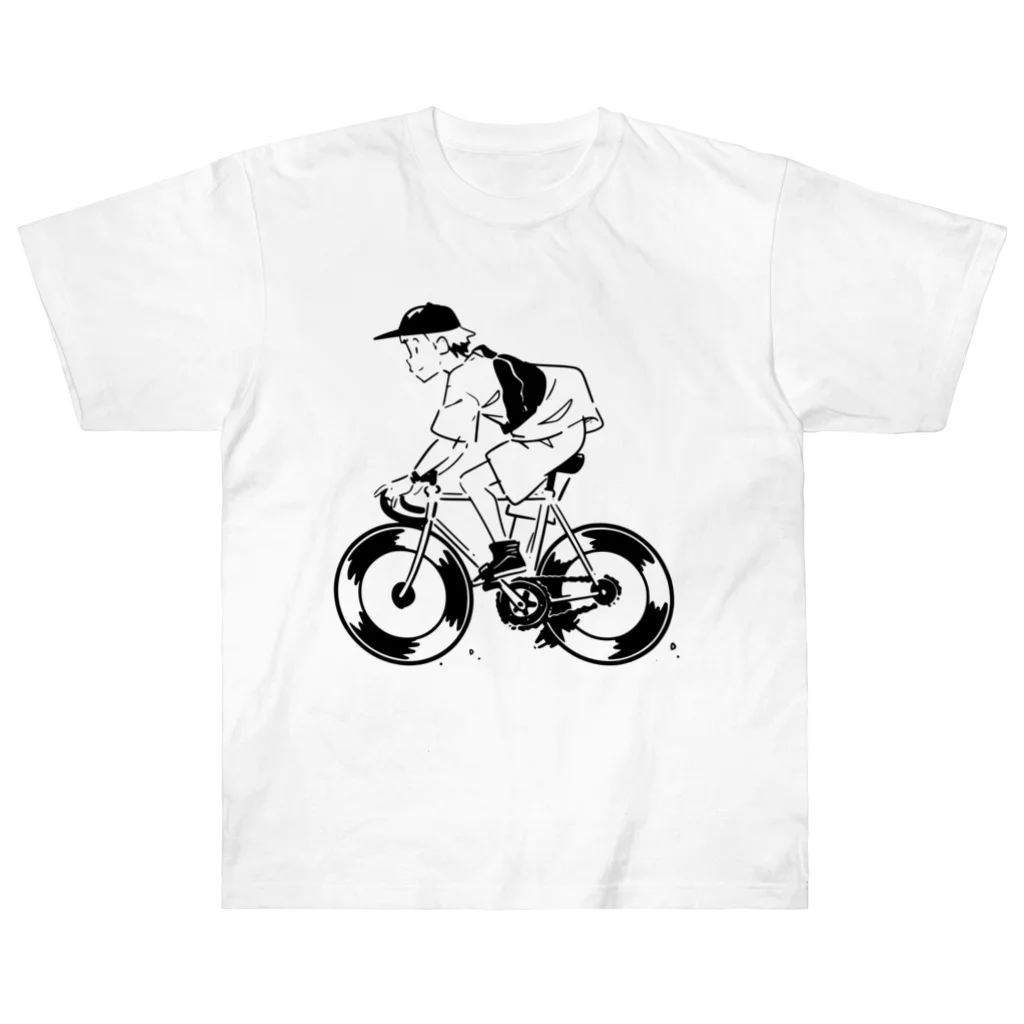 山形屋米店のピストバイクでポタリング ヘビーウェイトTシャツ