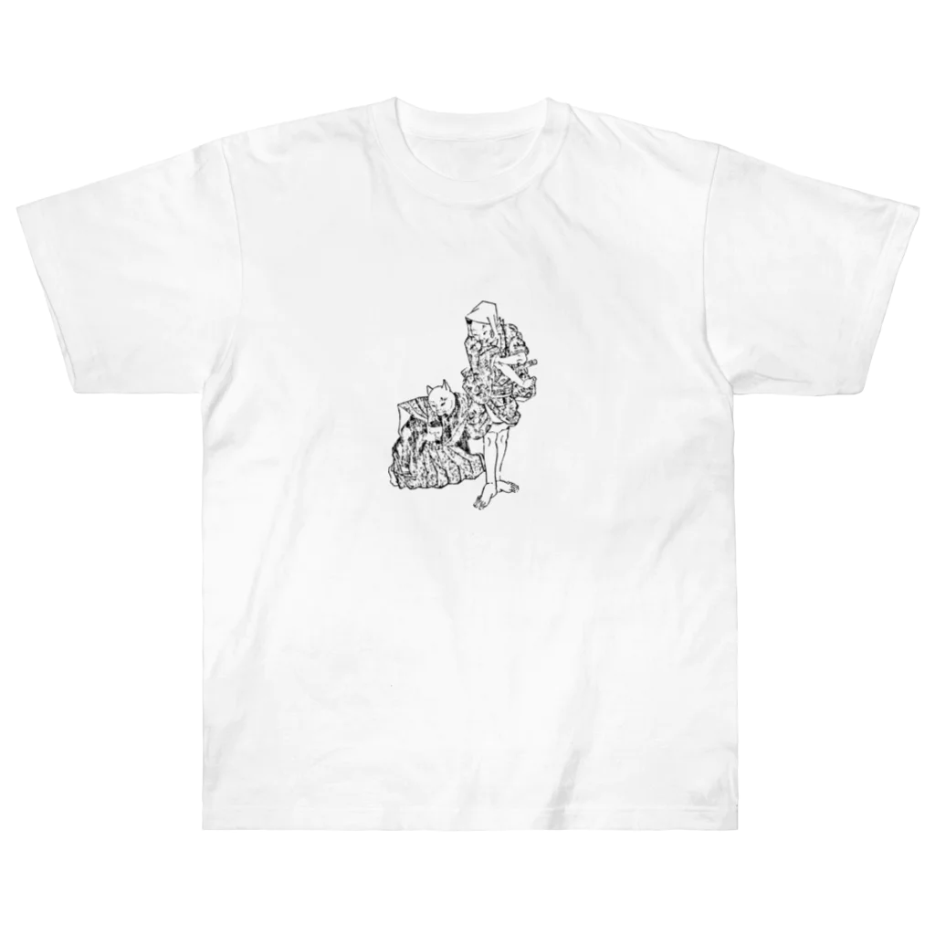 猫の浮世絵・草紙の大見得を切るふく Heavyweight T-Shirt