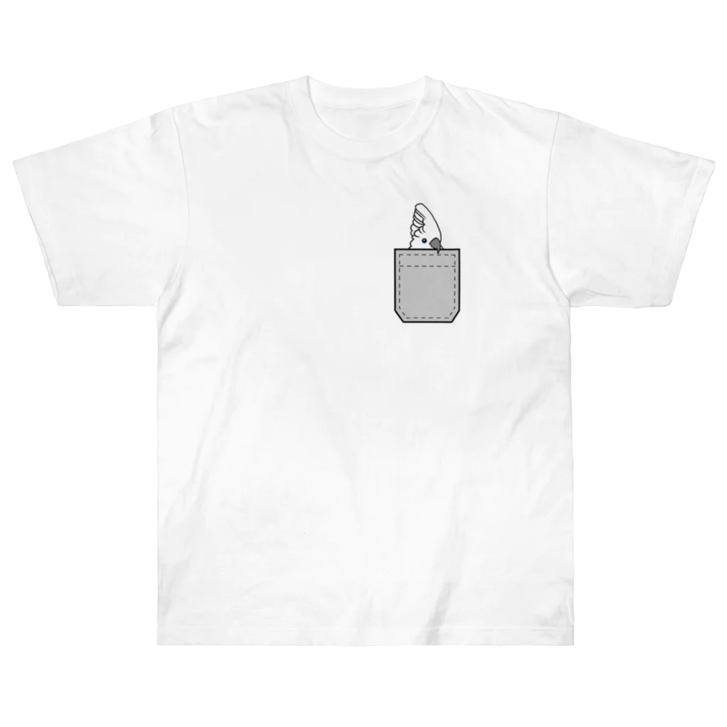 white-cockatooのポケットからタイハクオウム Heavyweight T-Shirt