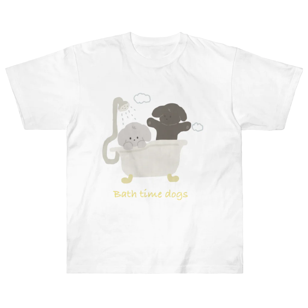 wanko_diaryのBath time dogs Heavyweight T-Shirt