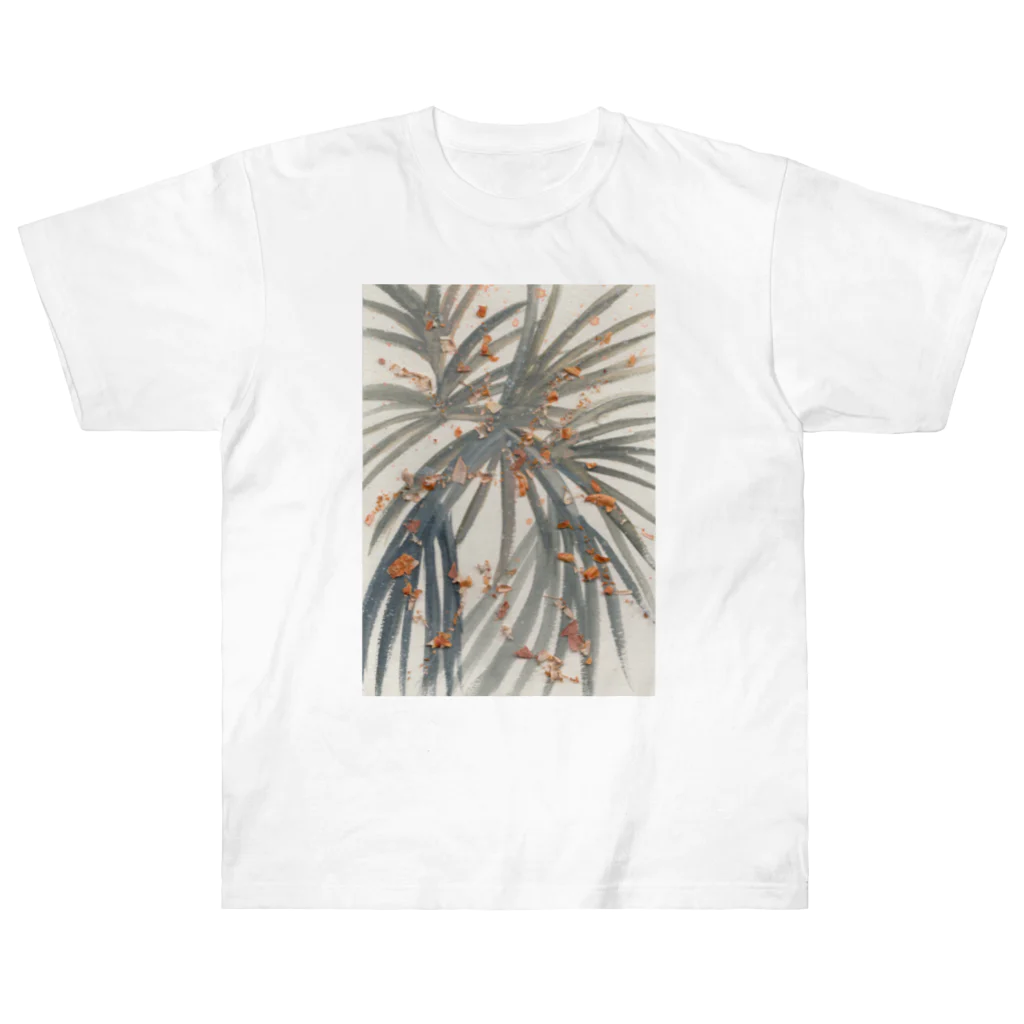 Chiyon 水彩とお花のアートの棕櫚の日光浴 ヘビーウェイトTシャツ