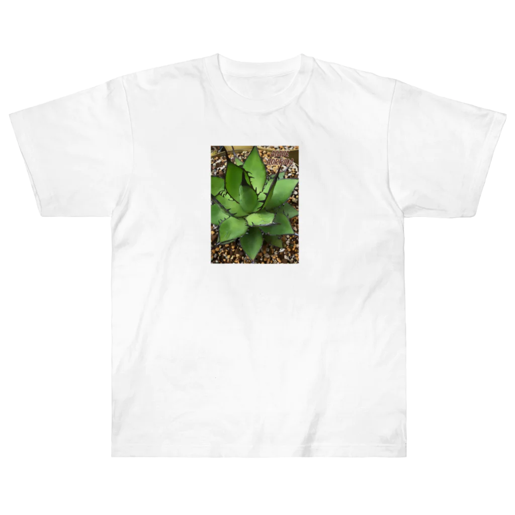 シアン猫の植物図鑑のアガベ ホリダ(加工Ｖｅｒ．) ヘビーウェイトTシャツ