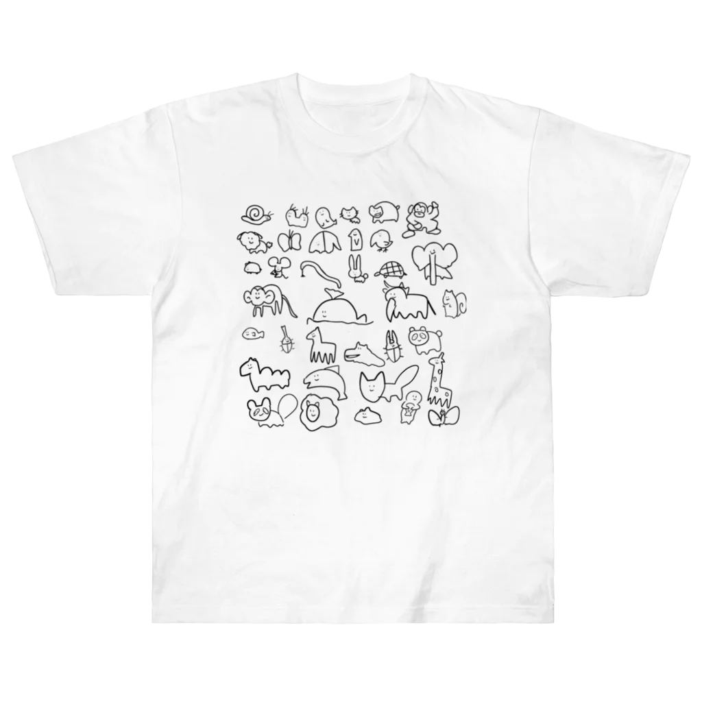 mouse_taroの見ないで描いたどうぶつ Heavyweight T-Shirt