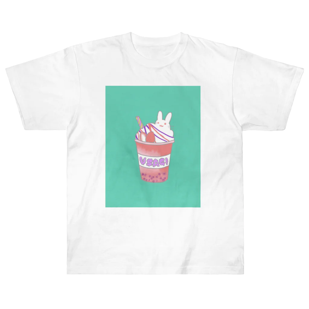 ウサトリエのうさぎcafeーいちごー ヘビーウェイトTシャツ