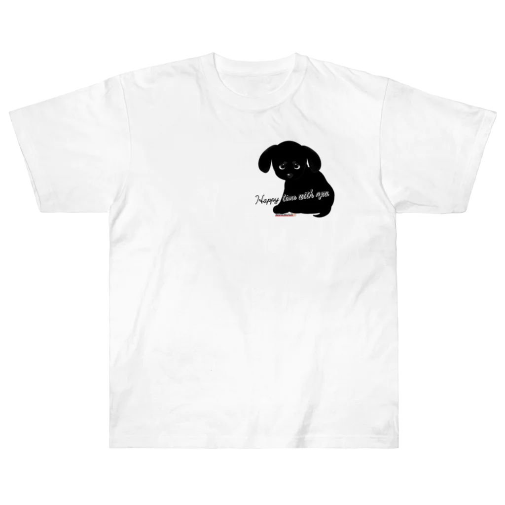 みなこんのの黒いぬさんと幸せタイム Heavyweight T-Shirt