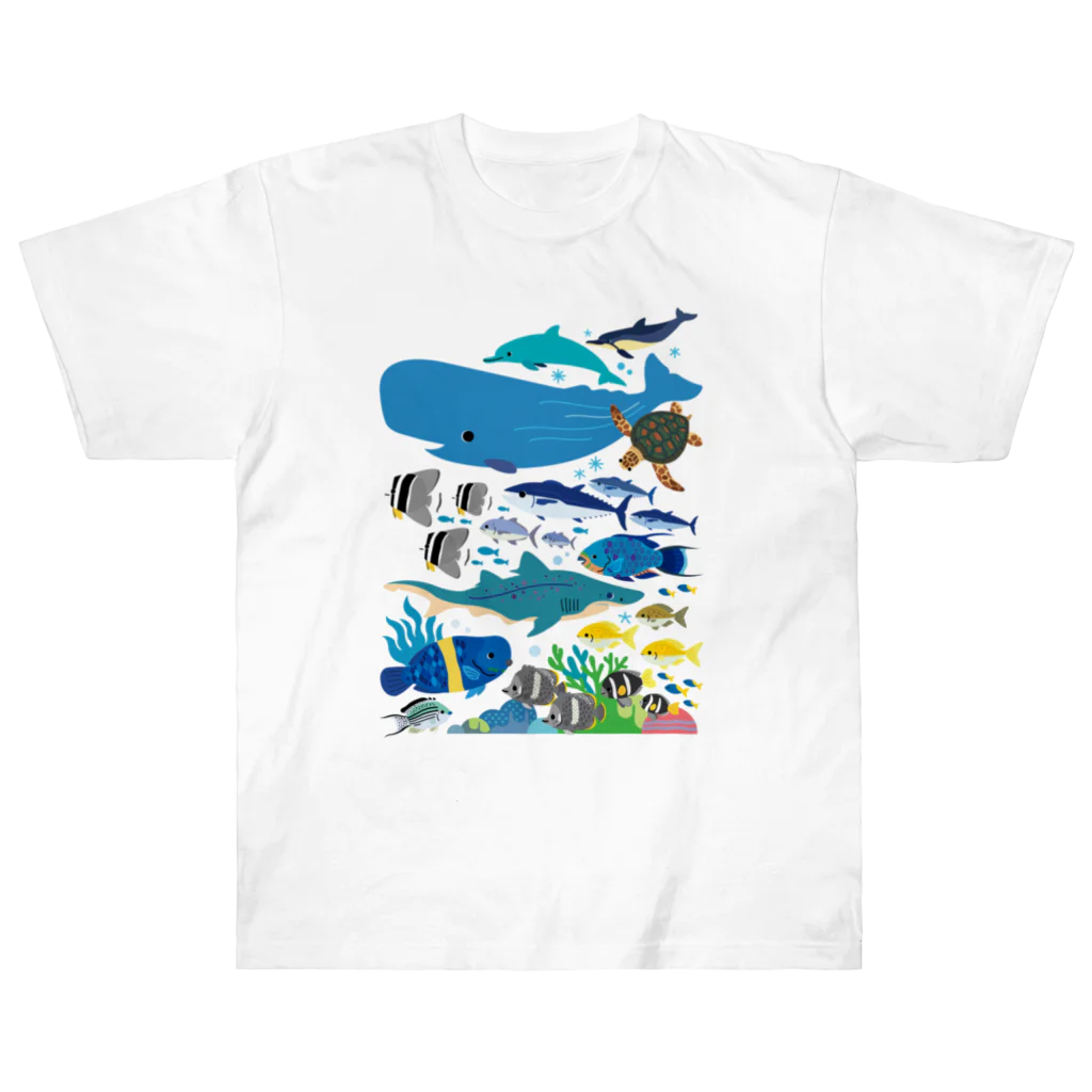 みなとまち層の小笠原の海洋生物(背景なし) ヘビーウェイトTシャツ