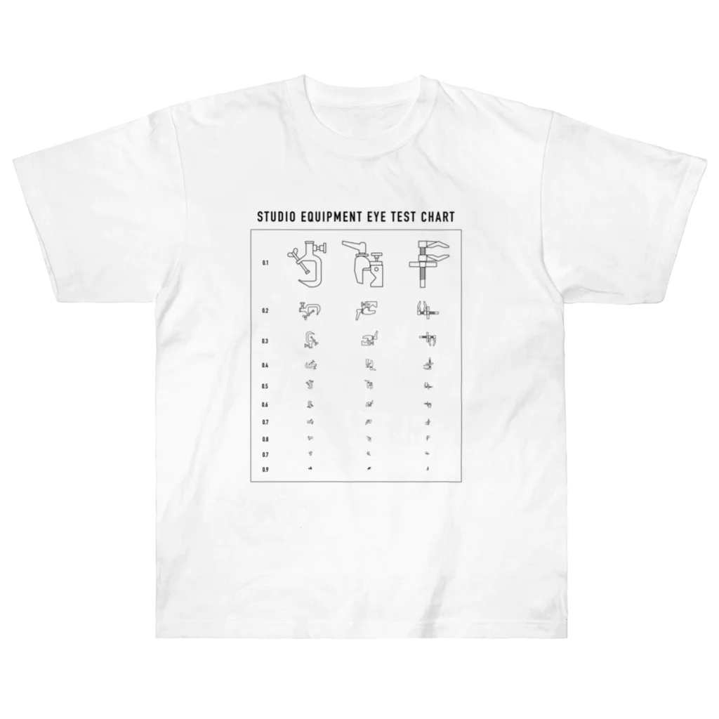 FU SHI SHOUのstudio equip eye chart _ white ヘビーウェイトTシャツ